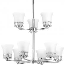 Progress P4614-15 - Cascadia Collection Nine-Light Polished Chrome Etched Glass Coastal Chandelier Light