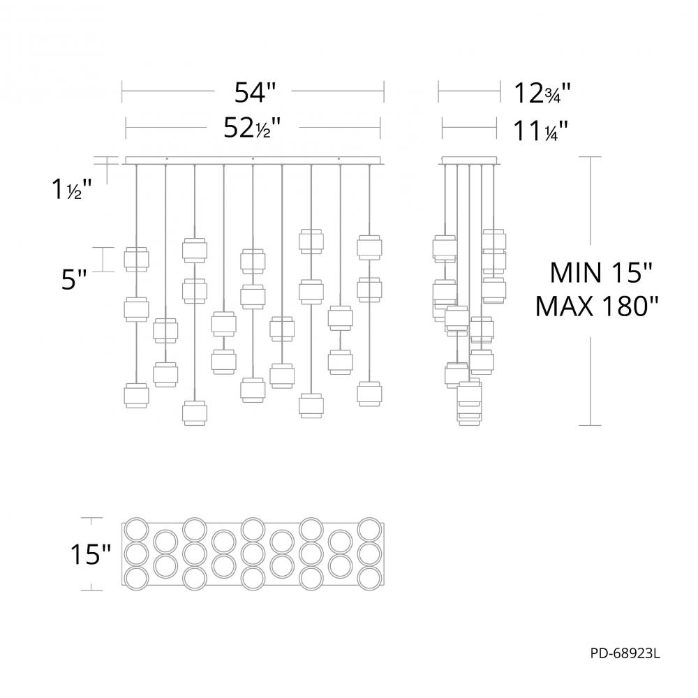 Banded Chandelier Light