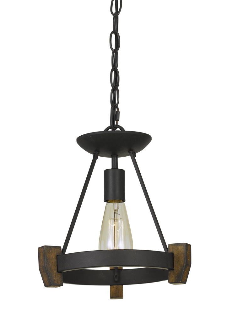 60W Cruz Metal/Wood Pendant (Edison Bulb Not included)