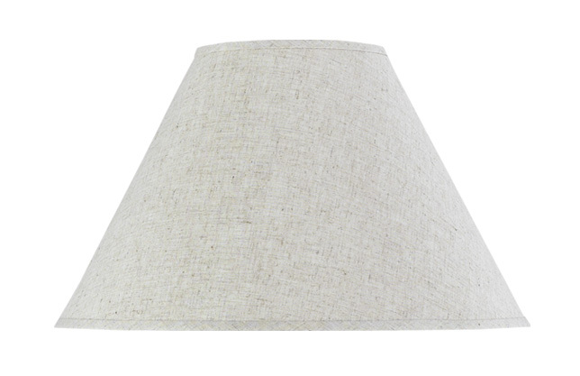 12" Tall Beige Round Linen Shade