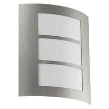 Eglo 88139A - 1x15W Outdoor Wall Light w/ Stainless Steel Finish & Acrylic Glass