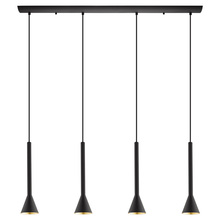 Eglo 97605A - 4x10W LED GU10 Linear Pendant With Matte Black & Gold Finish