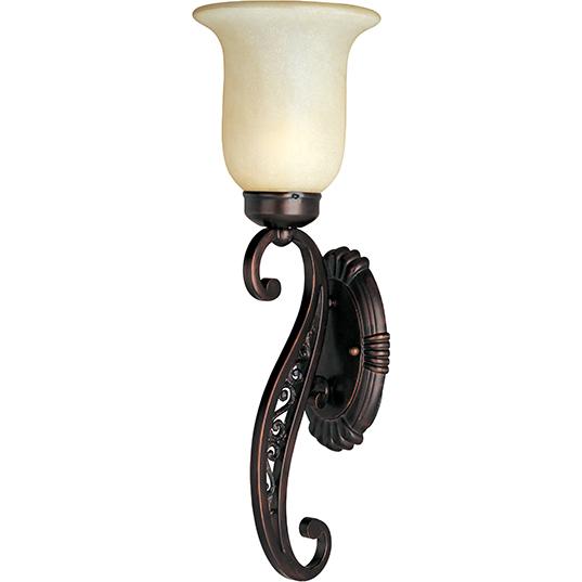 One Light Oil Rubbed Bronze Wilshire Glass Outdoor Wall Light