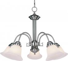 Maxim 2698MRCS - Five Light Country Stone Marble Glass Down Chandelier