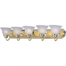 Maxim 8015MRPB - Five Light Polished Brass Marble Glass Vanity