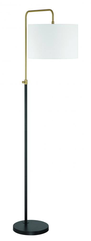 Ingraham 1 Light Floor Lamp in Flat Black/Satin Brass