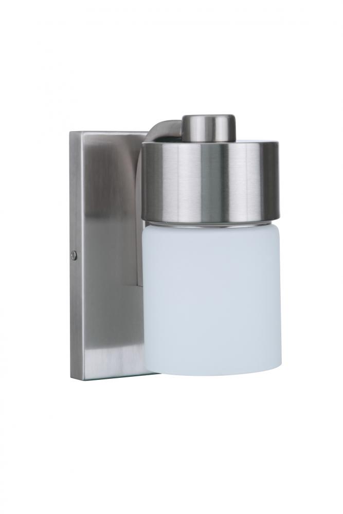 District 1 Light Wall Sconce in Brushed Polished Nickel