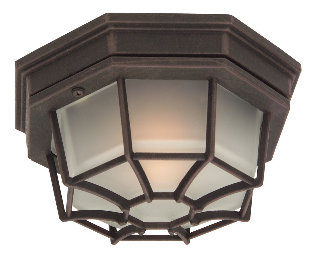 One Light Frosted Glass Matte White Outdoor Flush Mount