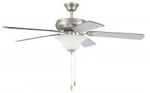 Craftmade DCF52BNK5C1W - 52&#34; Decorator&#39;s Choice 2 Light in Brushed Polished Nickel w/ Brushed Nickel/Walnut Blades