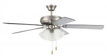 Craftmade DCF52BNK5C3W - 52&#34; Decorator&#39;s Choice 3 Light in Brushed Polished Nickel w/ Brushed Nickel/Walnut Blades