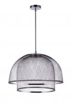 Craftmade P1006BNK-LED - 24.25” Diameter Sculptural Statement Metal Mesh Dome 2 Shade Pendant in Brushed Polished Nickel