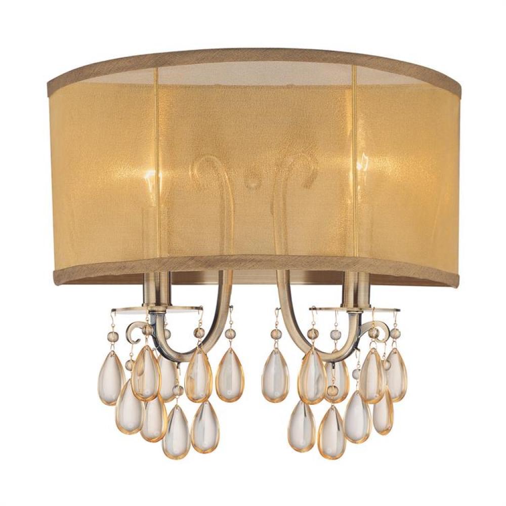 Hampton 2 Light Brass Sconce