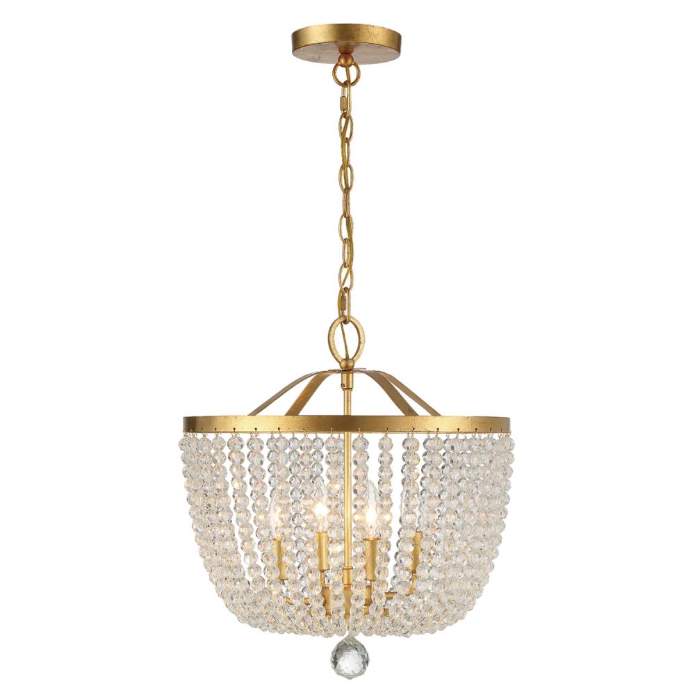 Rylee 4 Light Antique Gold Chandelier