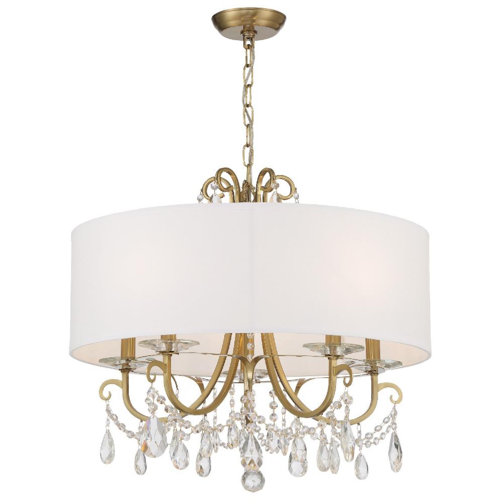 Othello 5 Light Spectra Crystal Vibrant Gold Chandelier