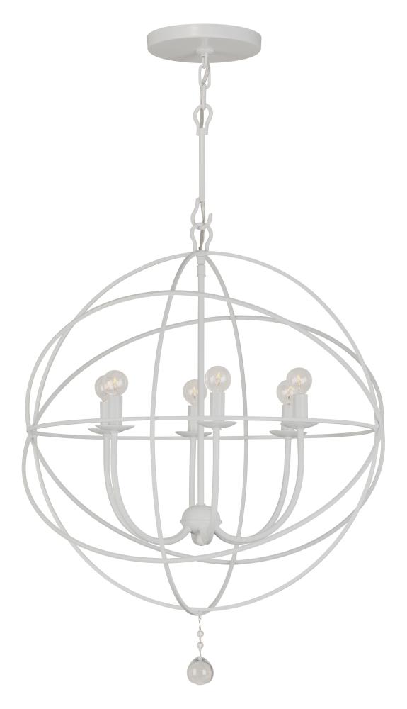 Solaris 6 Light White Sphere Chandelier I