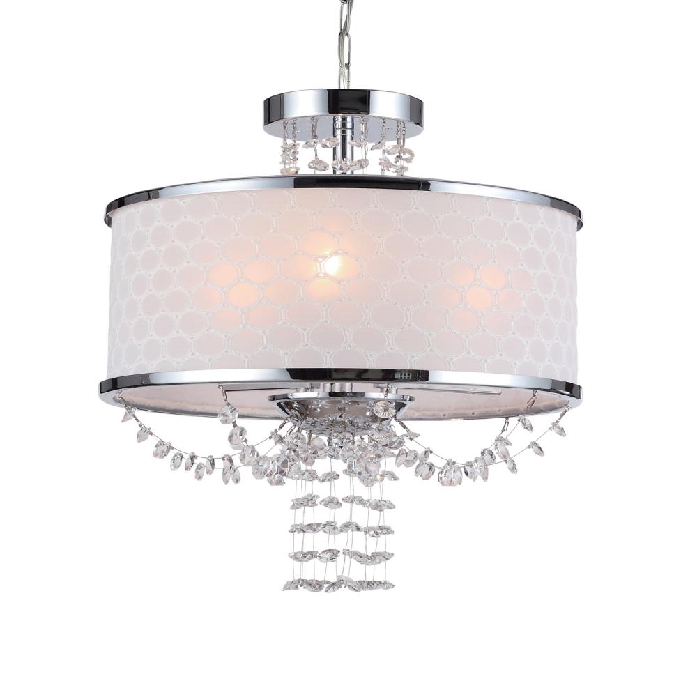 Crystorama Allure 3 Light Chrome Drum Shade Chandelier