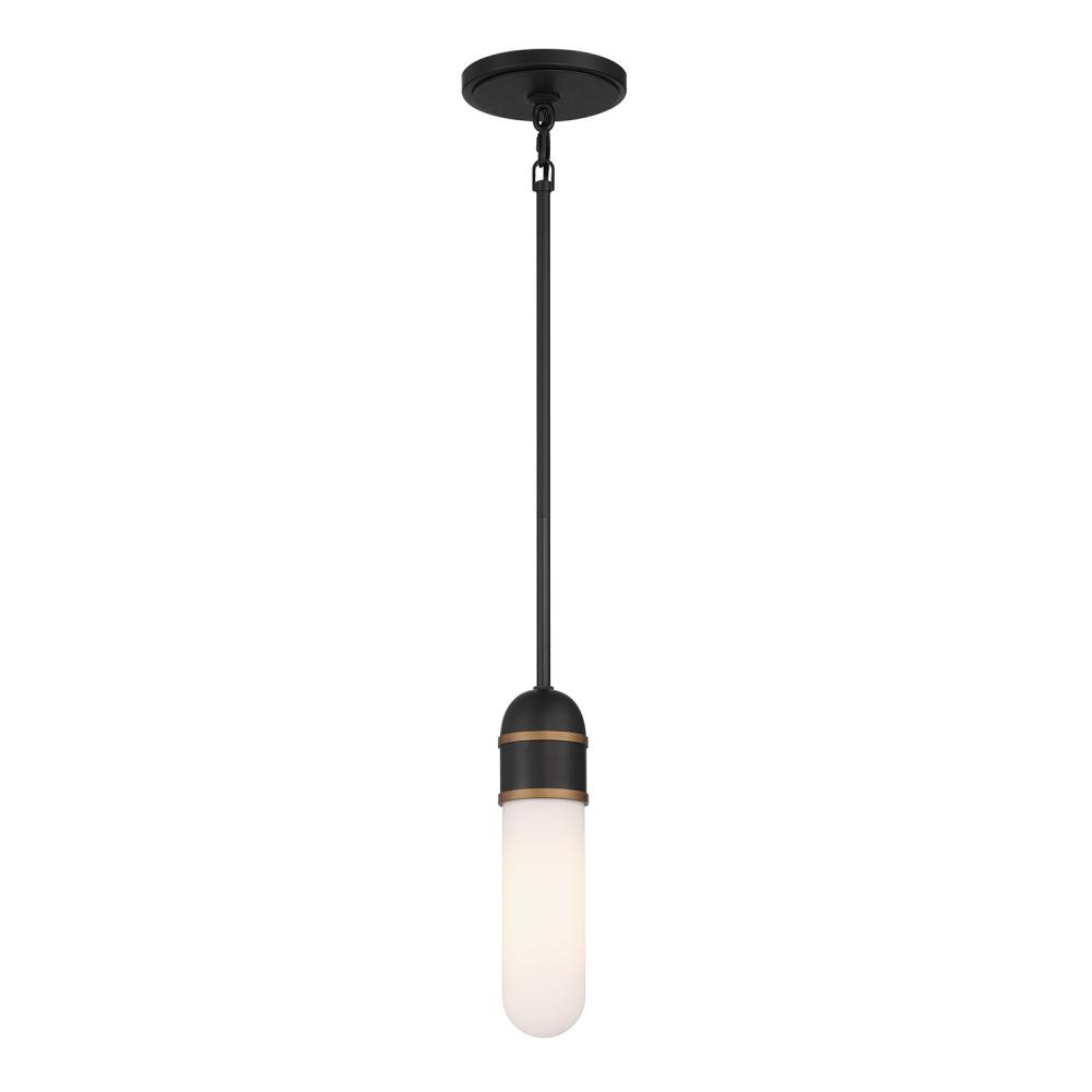 Brian Patrick Flynn Capsule 1 Light LED Matte Black + Textured Gold Mini Pendant