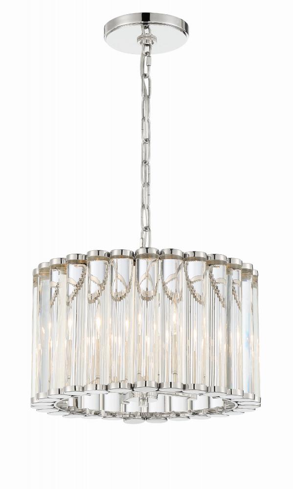 Libby Langdon Elliot 4 Light Polished Nickel Mini Chandelier