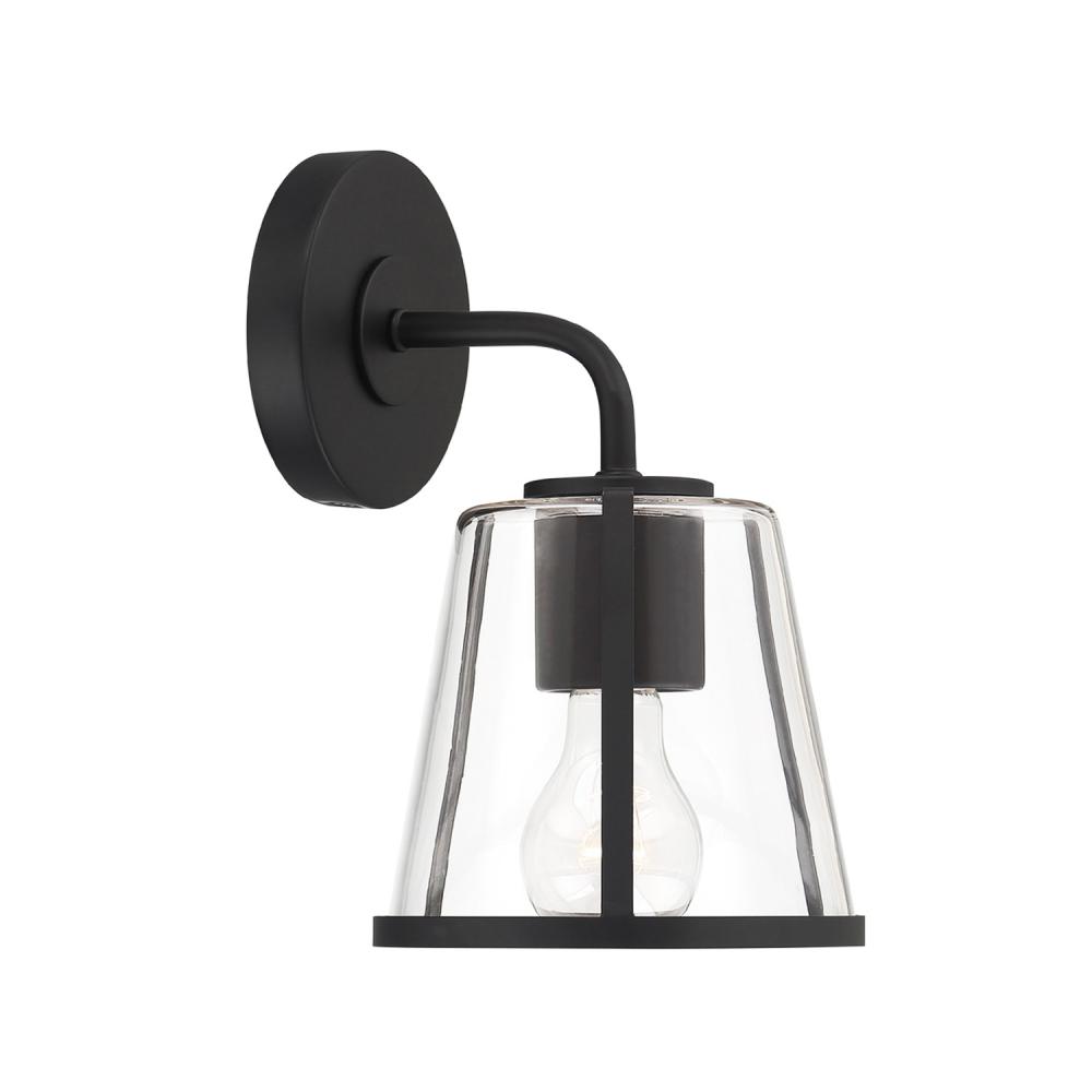 Fulton 1 Light Black Sconce