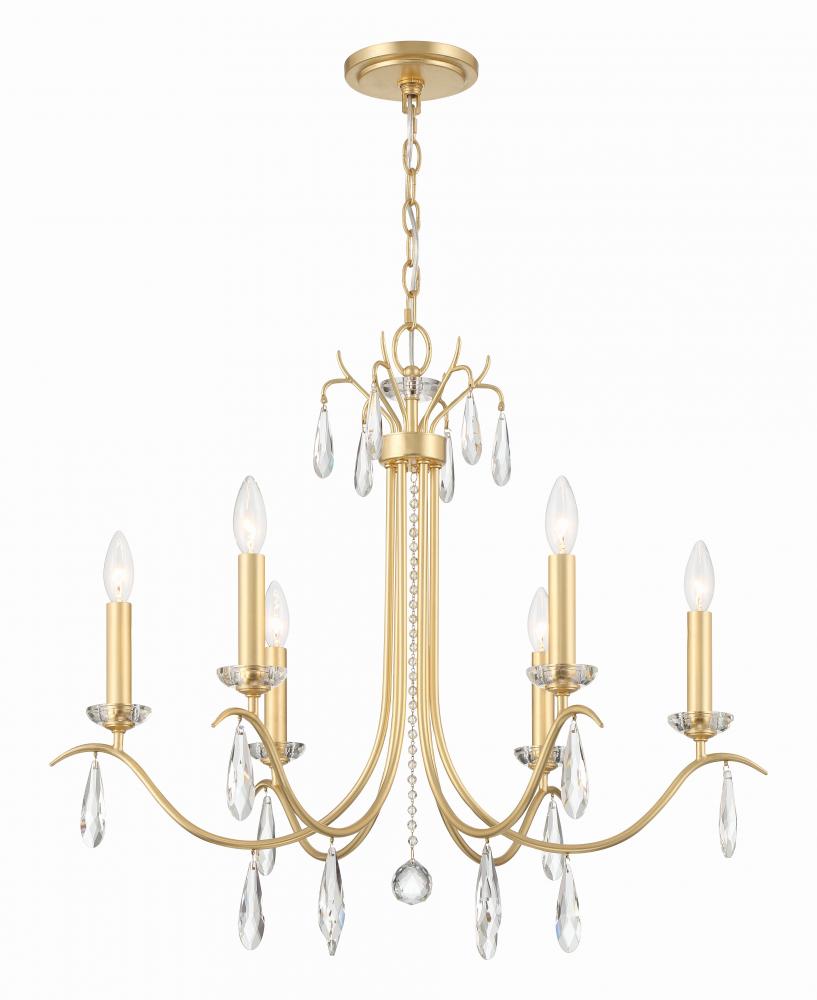 Rollins 6 Light Antique Gold Chandelier