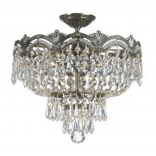 Crystorama 1483-HB-CL-S - Majestic 3 Light Swarovski Strass Crystal Historic Brass Semi Flush Mount