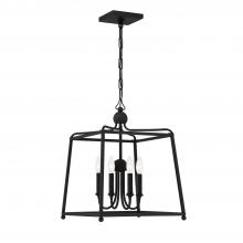 Crystorama 2245-BF_NOSHADE - Libby Langdon Sylvan 4 Light Black Forged Lantern Chandelier