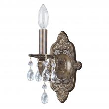 Crystorama 5021-VB-CL-S - Paris Market 1 Light Swarovski Strass Crystal Venetian Bronze Sconce