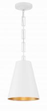 Crystorama 8685-MT-GA - Brian Patrick Flynn Alston 2 Light Matte White + Antique Gold Mini Pendant