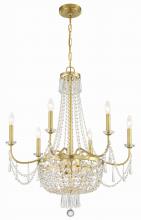 Crystorama HWD-7709-AG - Haywood 9 Light Aged Brass Chandelier