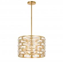  MER-4865-GA - Meridian 5 Light Antique Gold Mini Chandelier