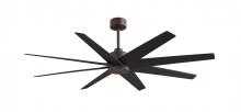 Matthews Fan Company AN-TB-BK-64 - Ariella 8-blade ceiling fan in Textured Bronze and Matte Black blades