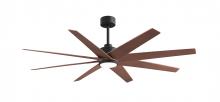 Matthews Fan Company ANLK-BK-WN-64 - Ariella 8-blade ceiling fan in Matte Black and Walnut Tone blades