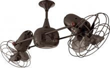 Matthews Fan Company DD-BZZT-MTL - Duplo Dinamico 360” rotational dual head ceiling fan in Bronzette finish with metal blades.