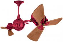 Matthews Fan Company IV-RED-WD - Italo Ventania 360° dual headed rotational ceiling fan in  Rubi (Red) finish with solid sustainab