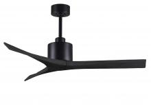 Matthews Fan Company MW-BK-BK-52 - Mollywood 6-speed contemporary ceiling fan in Matte Black finish with 52” solid matte black wood