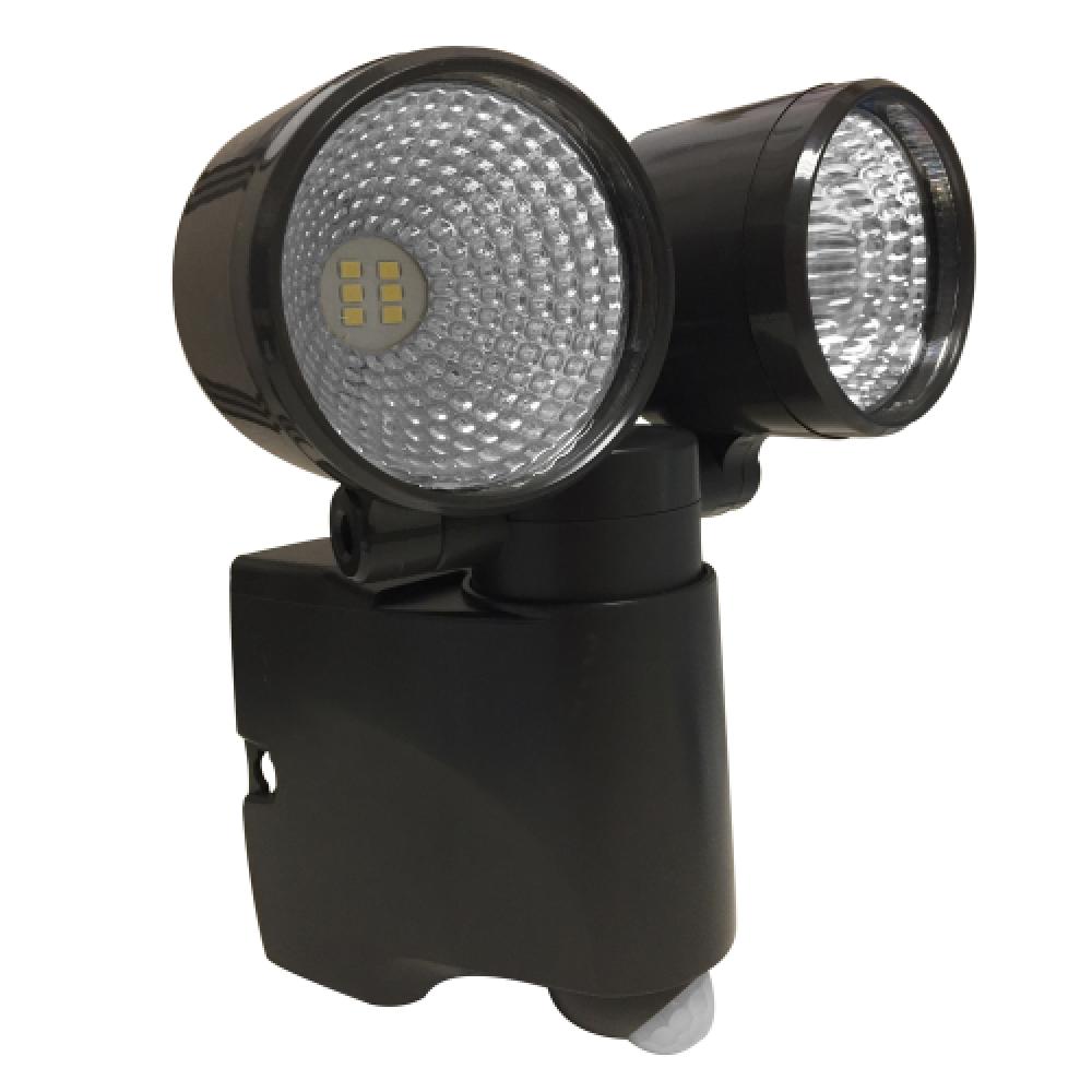 Battery Operated Bronze LED Dual Head Mega Bright Spotlight With Motion Sensor