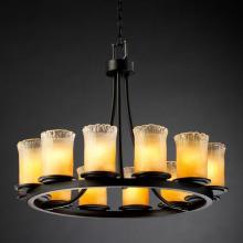 Justice Design Group GLA-8768-16-WHTW-MBLK - Dakota 12-Light Ring Chandelier (Short)