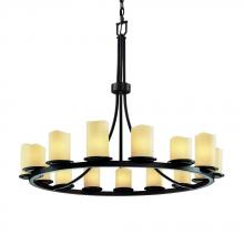 Justice Design Group CNDL-8715-10-CREM-DBRZ - Dakota 15-Light 1-Tier Ring Chandelier