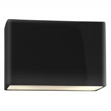 Justice Design Group CER-5645-BKMT-LED1-1000 - Small ADA Wide Rectangle LED Wall Sconce - Open Top & Bottom