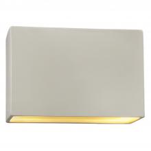 Justice Design Group CER-5645-MTGD-LED1-1000 - Small ADA Wide Rectangle LED Wall Sconce - Open Top & Bottom
