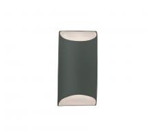 Justice Design Group CER-5750W-PWGN - Small ADA LED Tapered Cylinder Wall Sconce (Outdoor)