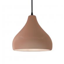 Justice Design Group CER-6563-ADOB-MBLK-BKCD - Medium Droplet 1-Light Pendant