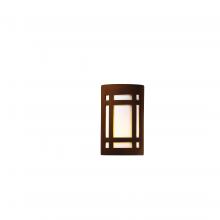 Justice Design Group CER-7485W-RRST-LED1-1000 - Small LED Craftsman Window - Open Top & Bottom (Outdoor)