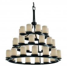 Justice Design Group POR-8712-10-PLET-MBLK-LED36-25200 - Dakota 36-Light 3-Tier Ring LED Chandelier