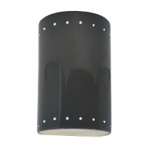 Justice Design Group CER-5990-GRY - Small ADA Cylinder w/ Perfs - Closed Top