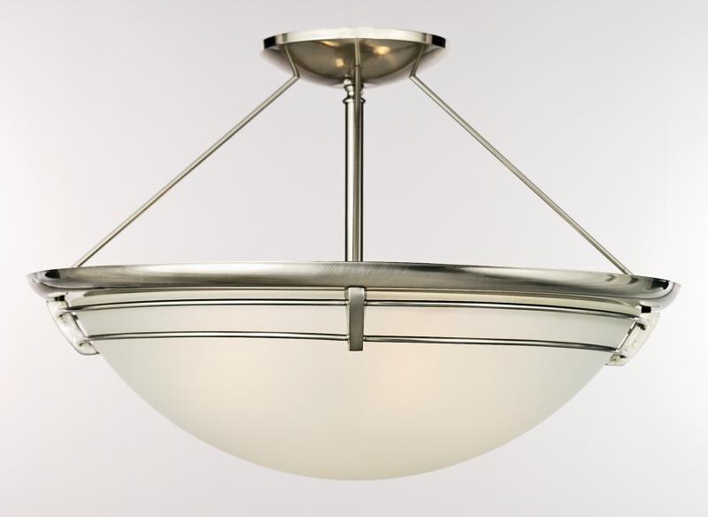 Five Light Nickel Bowl Semi-Flush Mount