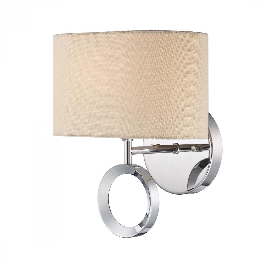 One Light Polished Chrome Wall Light