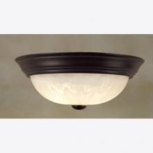 Quoizel AL183Z - Two Light Faux Etched Alabaster Melon Glass Bowl Flush Mount