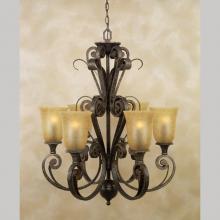 Quoizel FM5086ML - Six Light Venice Gold Glass Up Chandelier