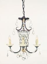 Quoizel QMC401RL - Four Light Royal Bronze Crystal - Clear Up Chandelier